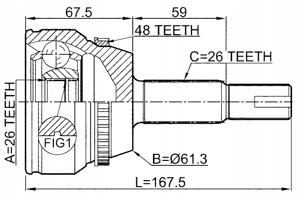 FEBEST PRZEGUB PÓŁOSI ZEWNĘTRZNY TOYOTA CAMRY ACV40 GSV40 Producent części Febest