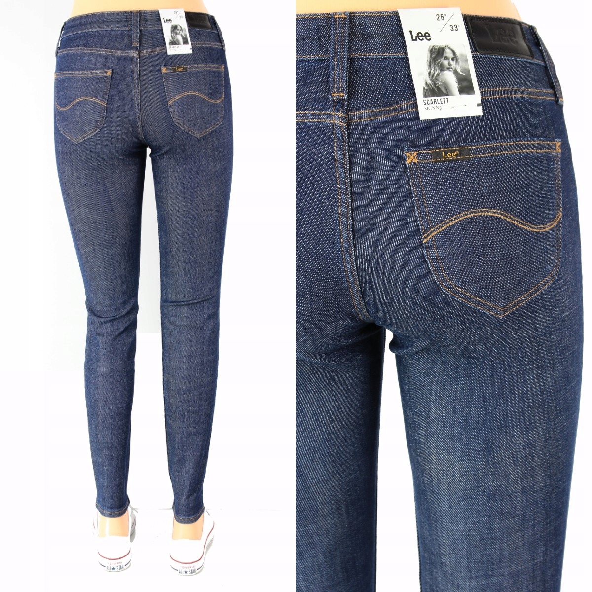 

Lee Scarlett Skinny Jeansy Spodnie _ W27 L33