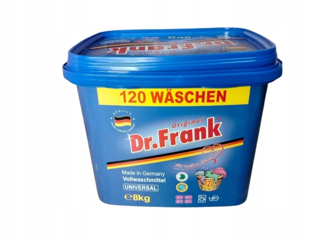 Levně Dr Frank Prášek Pro Ruční Praní A Praní V Pračce UNIVERSAL8KG Na 120 Praní Německo