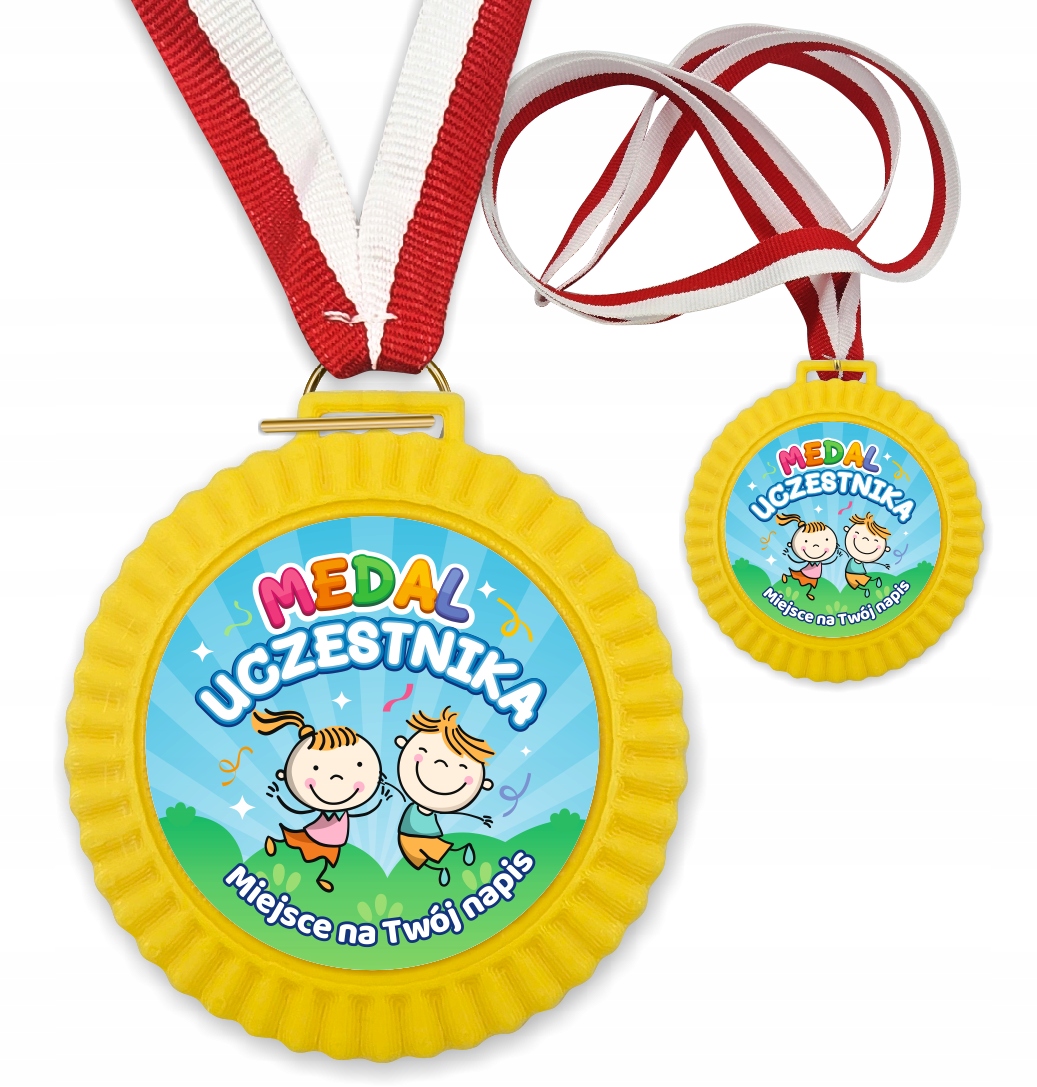 Medal 3D Za Udział uniwersalny dla dzieci (+ tasiemka własny napis)