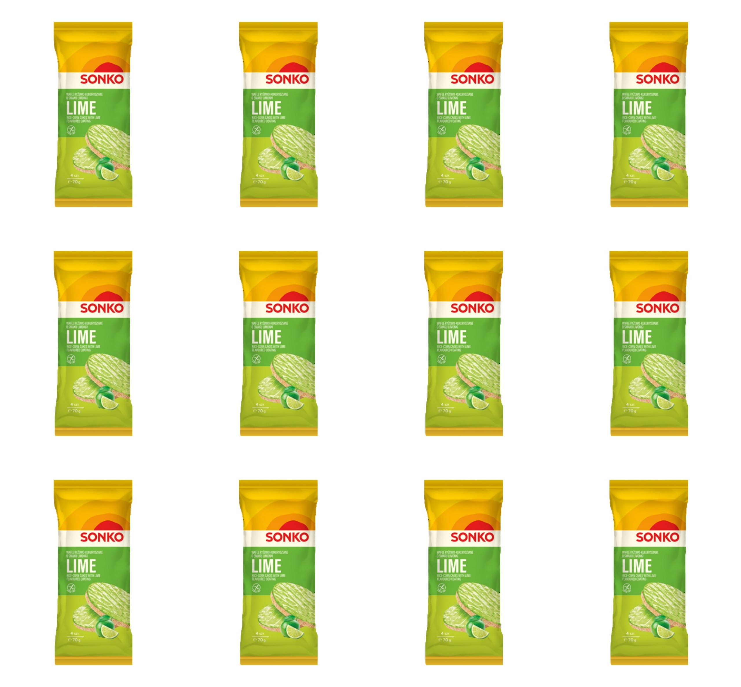 Sonko Rýžovo-kukuřičné oplatky s příchutí limetky 70 g X12