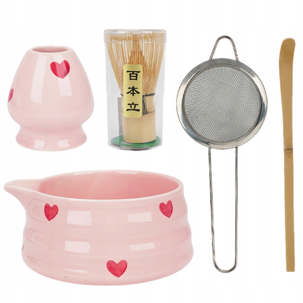 Levně 5 Bambusová Metla Na Matchu -chasen Štětec Chashaku Stojan Miska Keramická