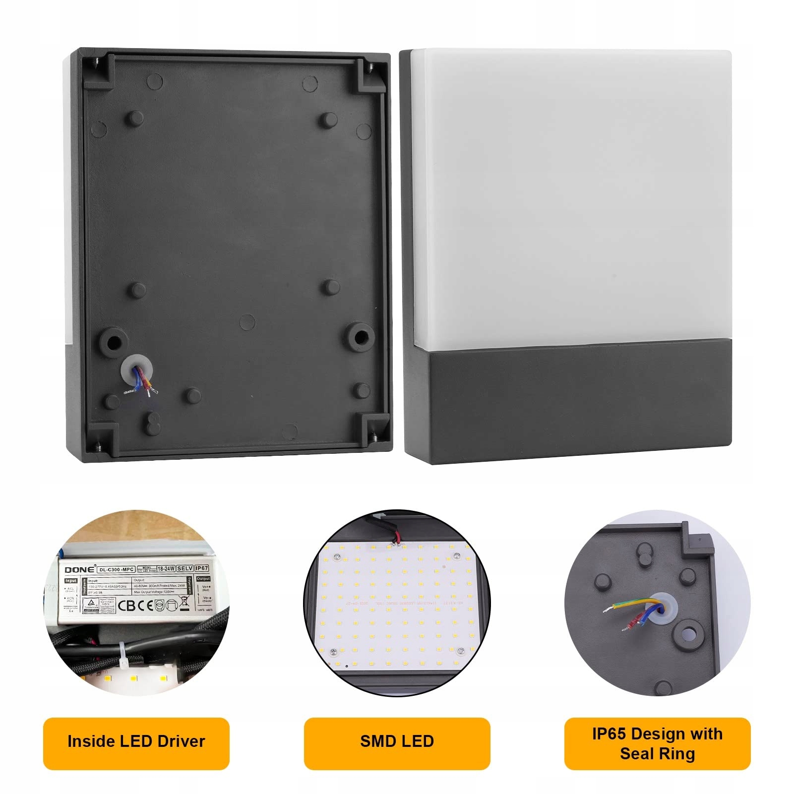 Kinkiet LED Zewnętrzny Wodoodporny Ogrodowy 2 Sztuki 24W IP65 KLIGHTEN — miniatura 5
