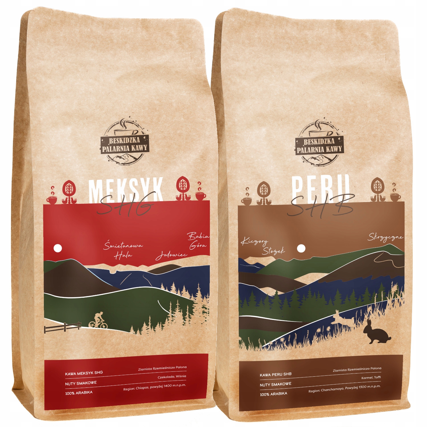 Levně Čerstvě Pražená Káva Zrnková Mexiko Shg 1KG Peru Shb 1KG 100% Arabica