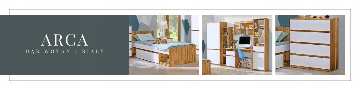 Łóżko ARCA 09 dąb wotan / biały Marka Dolmar