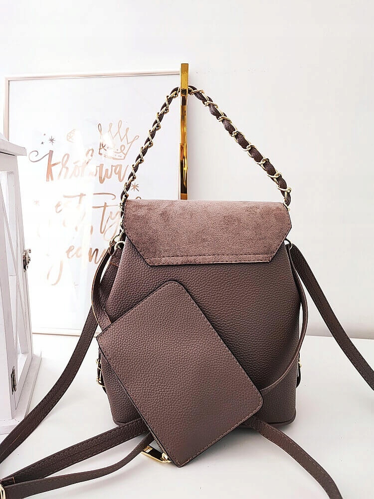 Massimo Contti kuferek plecak 2w1 z klapką beżowy Kolor beżowy