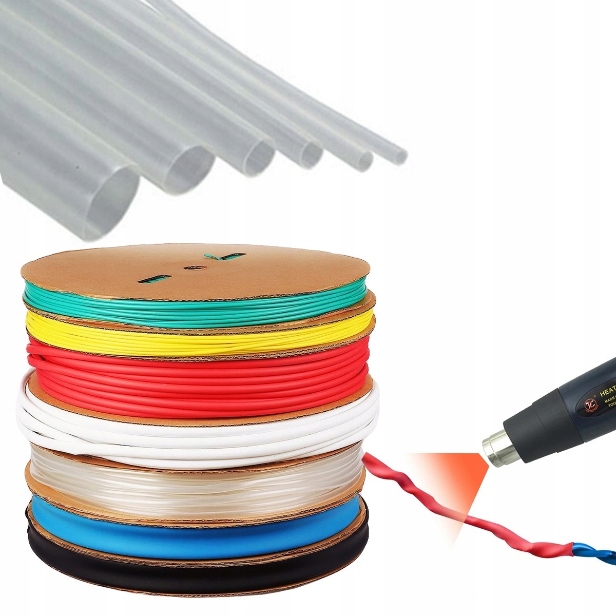 KOSZULKI TERMOKURCZLIWE KOSZULKA RURKA TERMOKURCZLIWA TRANSPARENTNA 50MM