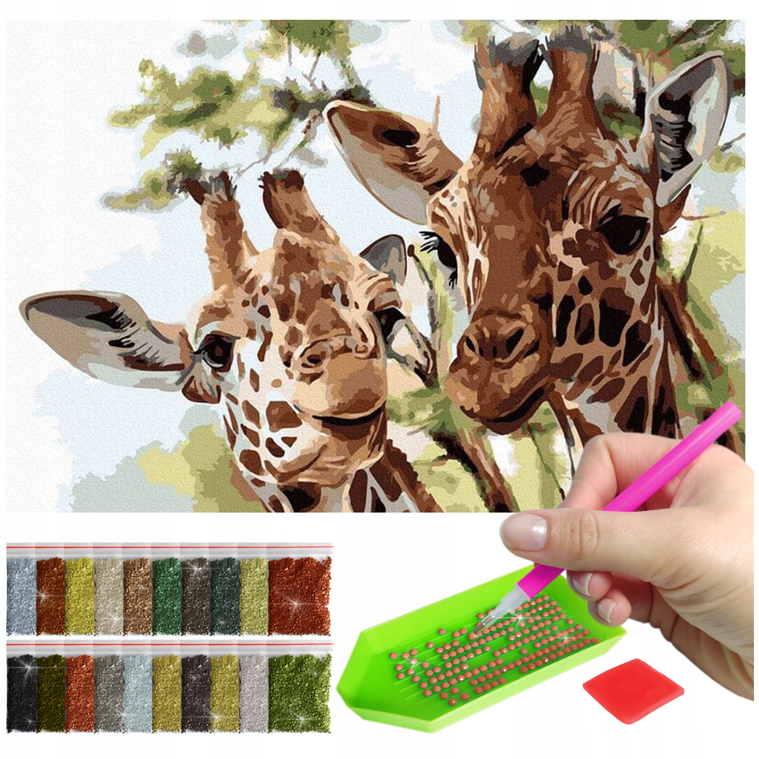 Haft Diamentový Velký 60x40cm Diamond Painting Diamentová Mozaika Příslušenství