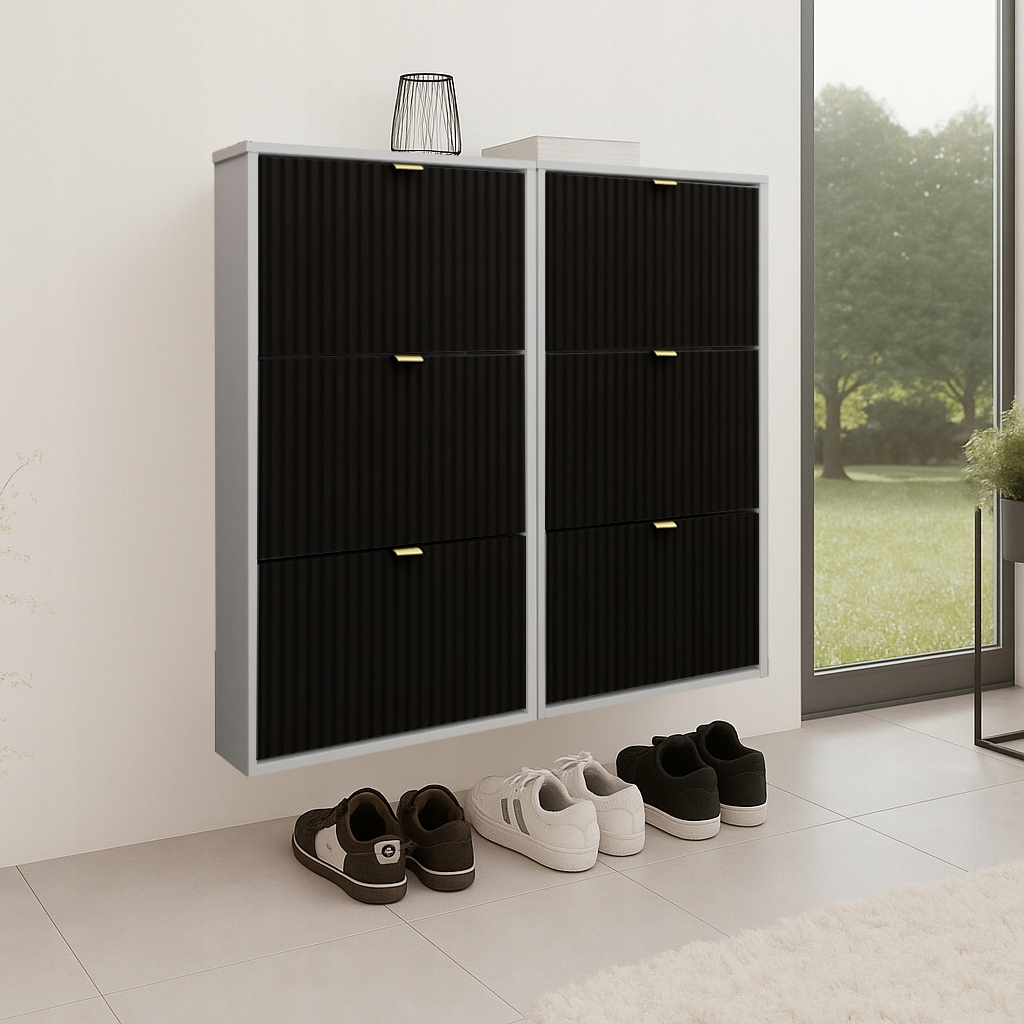 Botník Velaro Mini X2 bílá černé rýhované čelo