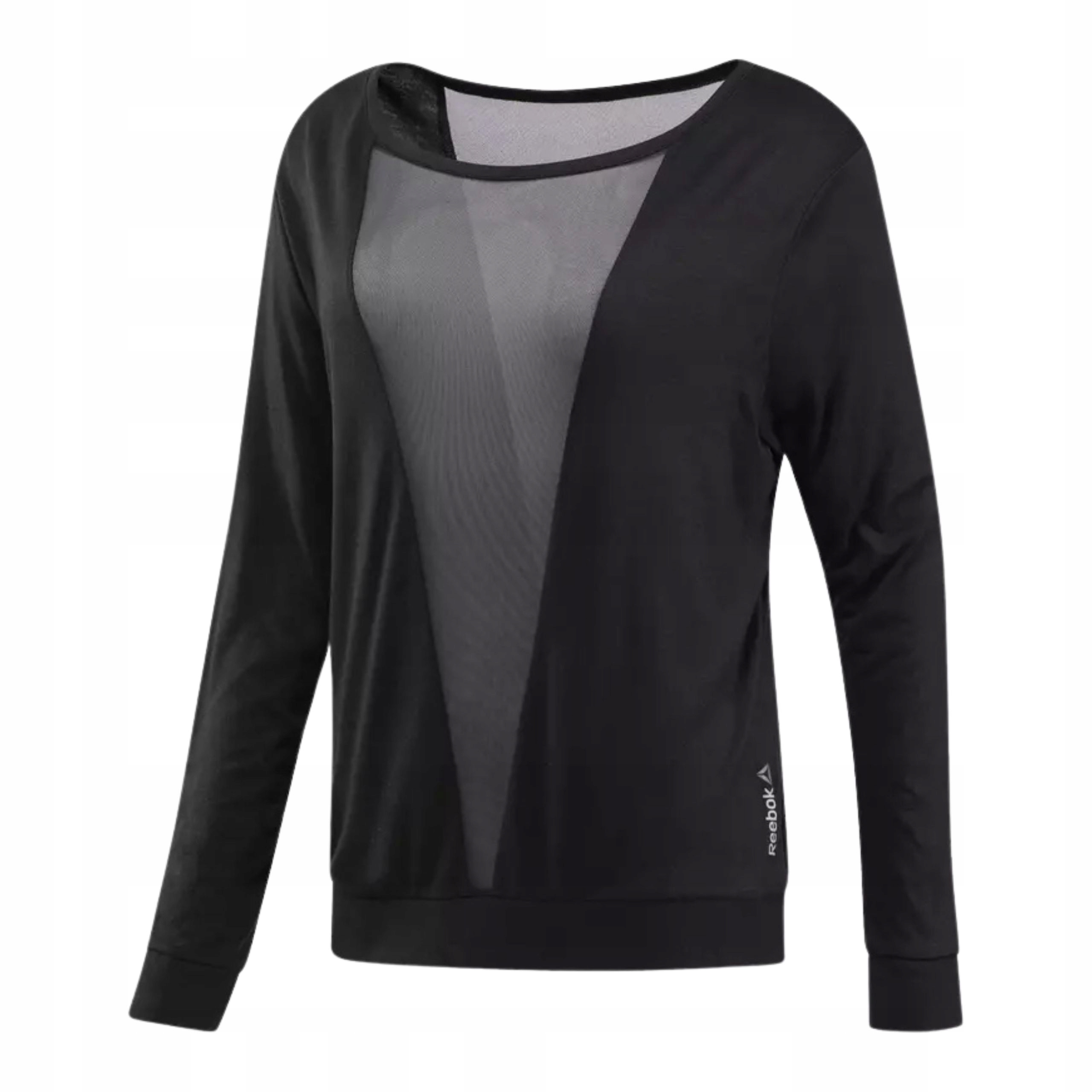 Damska bluzka treningowa czarna Reebok Mesh Longsleeve Xxs