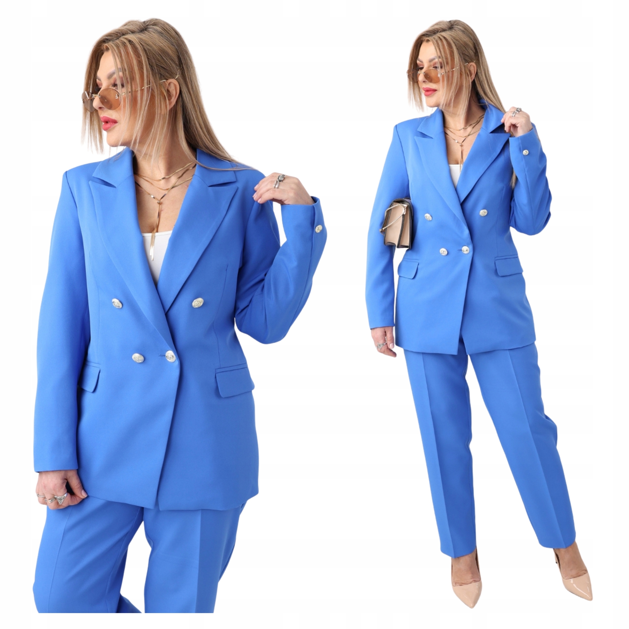 Komplet garniturowy damski Polski Producent duże rozmiary marynarka spodnie