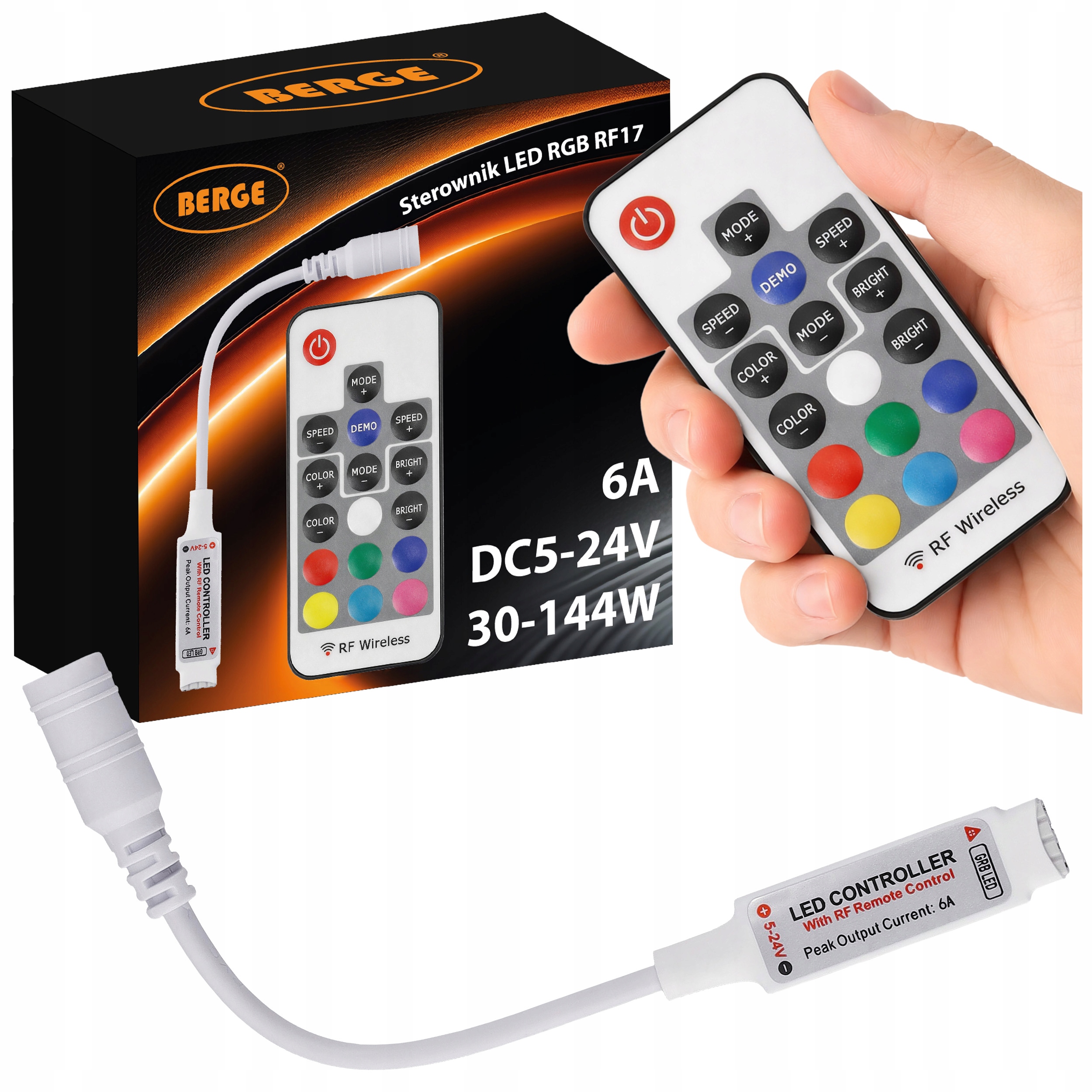 Sterownik Pilot Do Taśm LED RGB 6A 72W 5-24V 12V Wiele Funkcji Radiowy