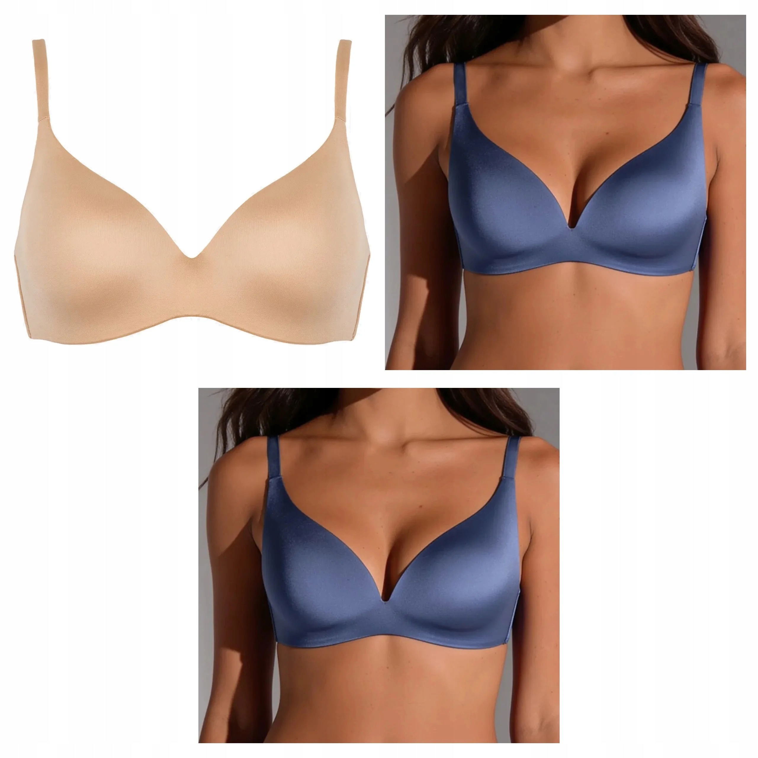 3 ks Podprsenka Lormar One 2x jeans hnědá 70C