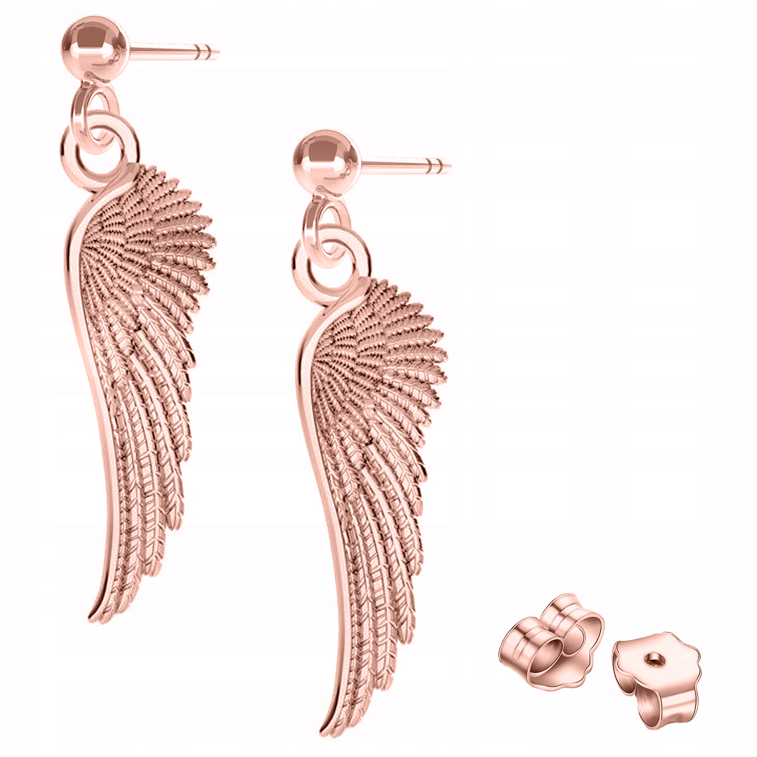 Náušnice Pozlacené s křídly Křídla Závěsná křídla Stříbro 925