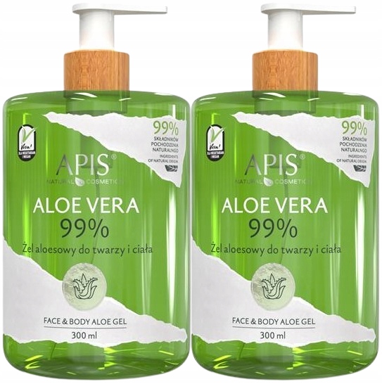 2 x Apis Natural Aloe Vera 99% Gel na obličej a tělo Regeneruje