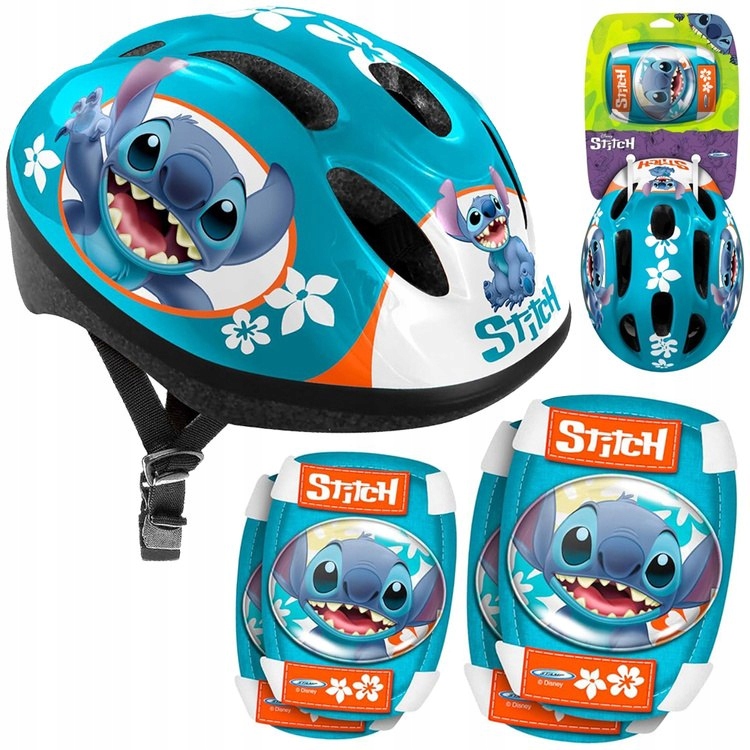 Regulowany zestaw ochronny S Kask ochraniacze Disney Stitch SP0841