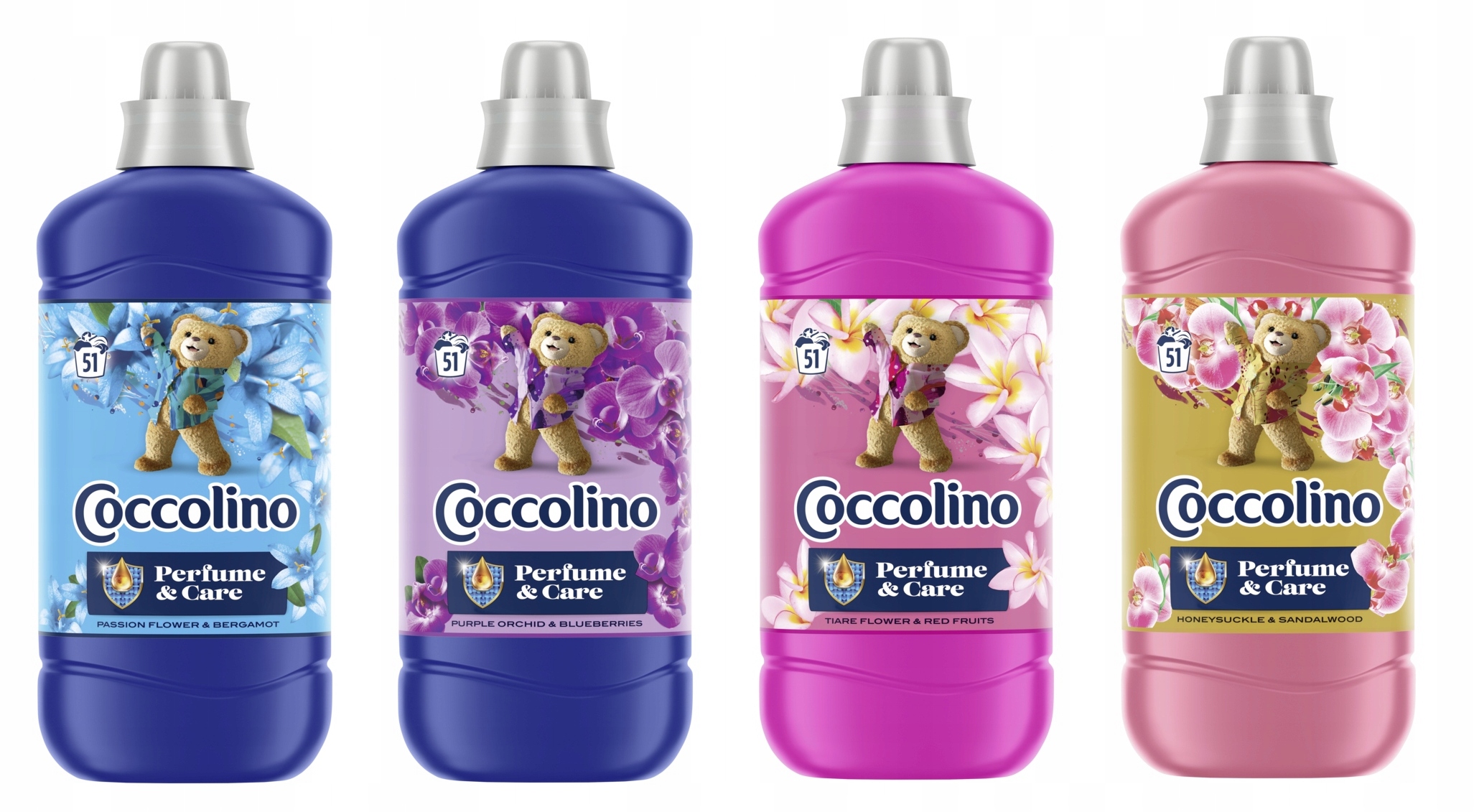 Levně Coccolino Płyn do płukania tkanin ubrań Perfume&Care MIX 4x1275 ml