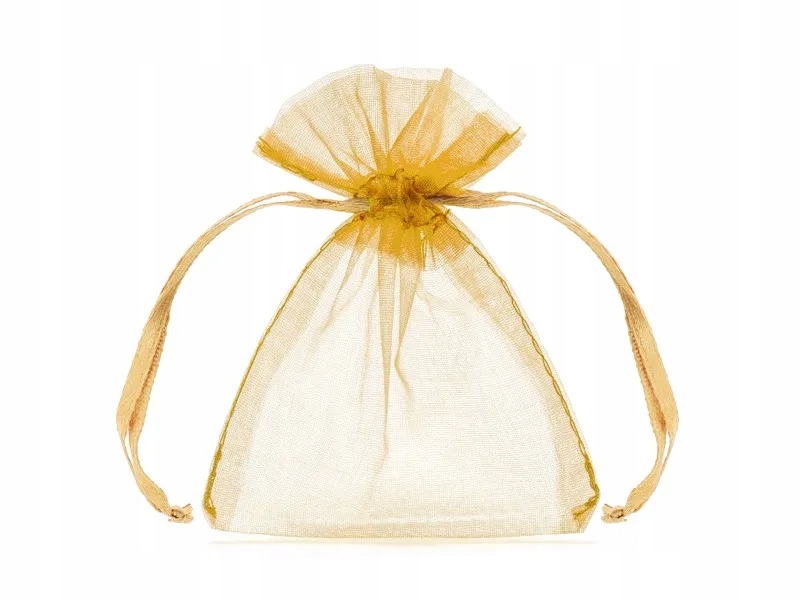 

Woreczki z organzy ozdobne jasno żółte