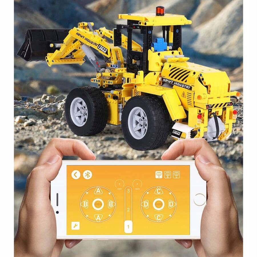 Mold King Building Blocks tālvadības buldozera ekskavators 1582 el. Bērna vecums 14 gadi+