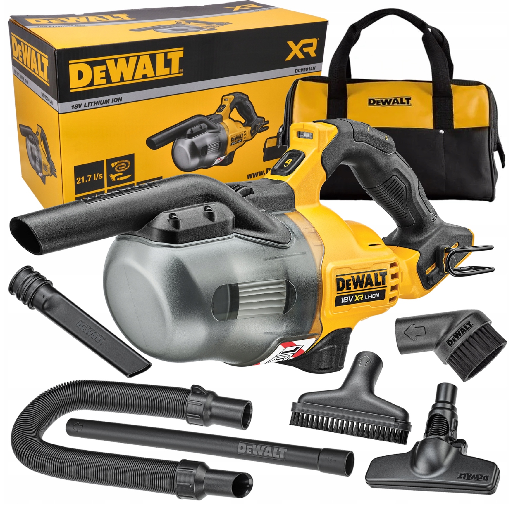 Odkurzacz warsztatowy DeWalt DCV501LN ręczny akumulatorowy bez aku