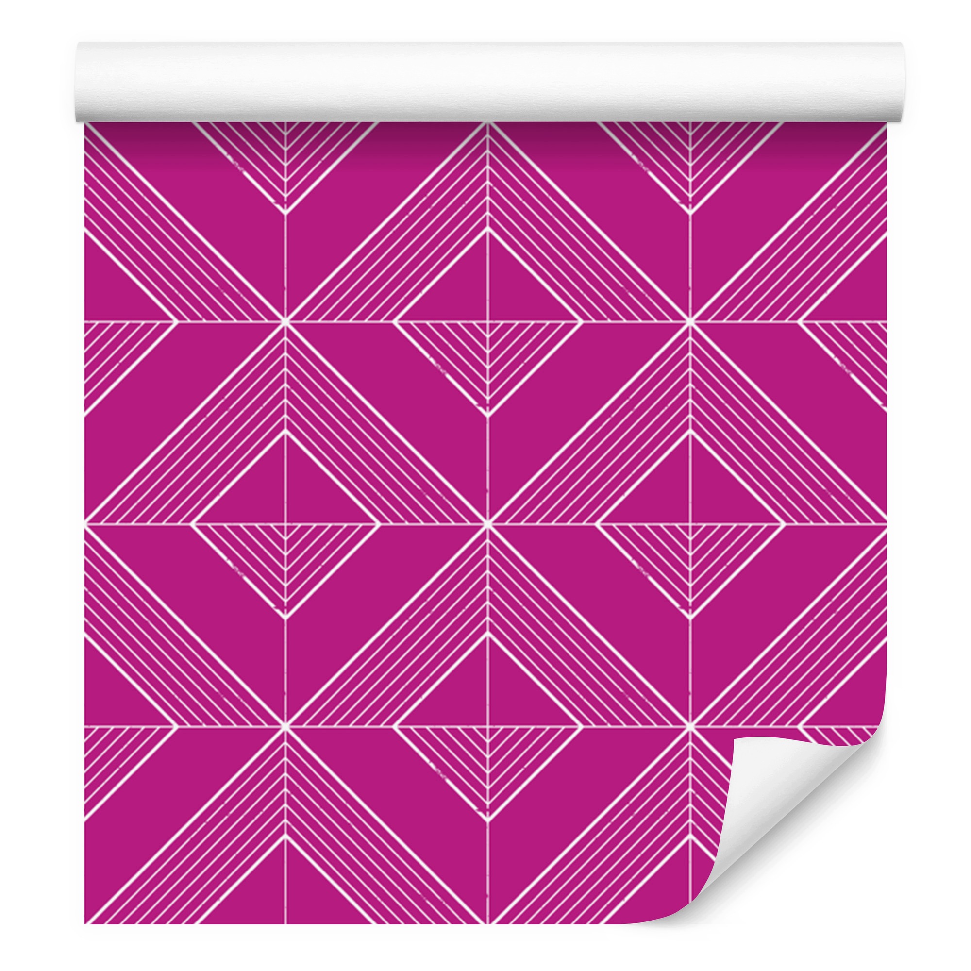 Tapeta Geometrické kosočtverce purpurová, střed purpurová 50x1000 cm