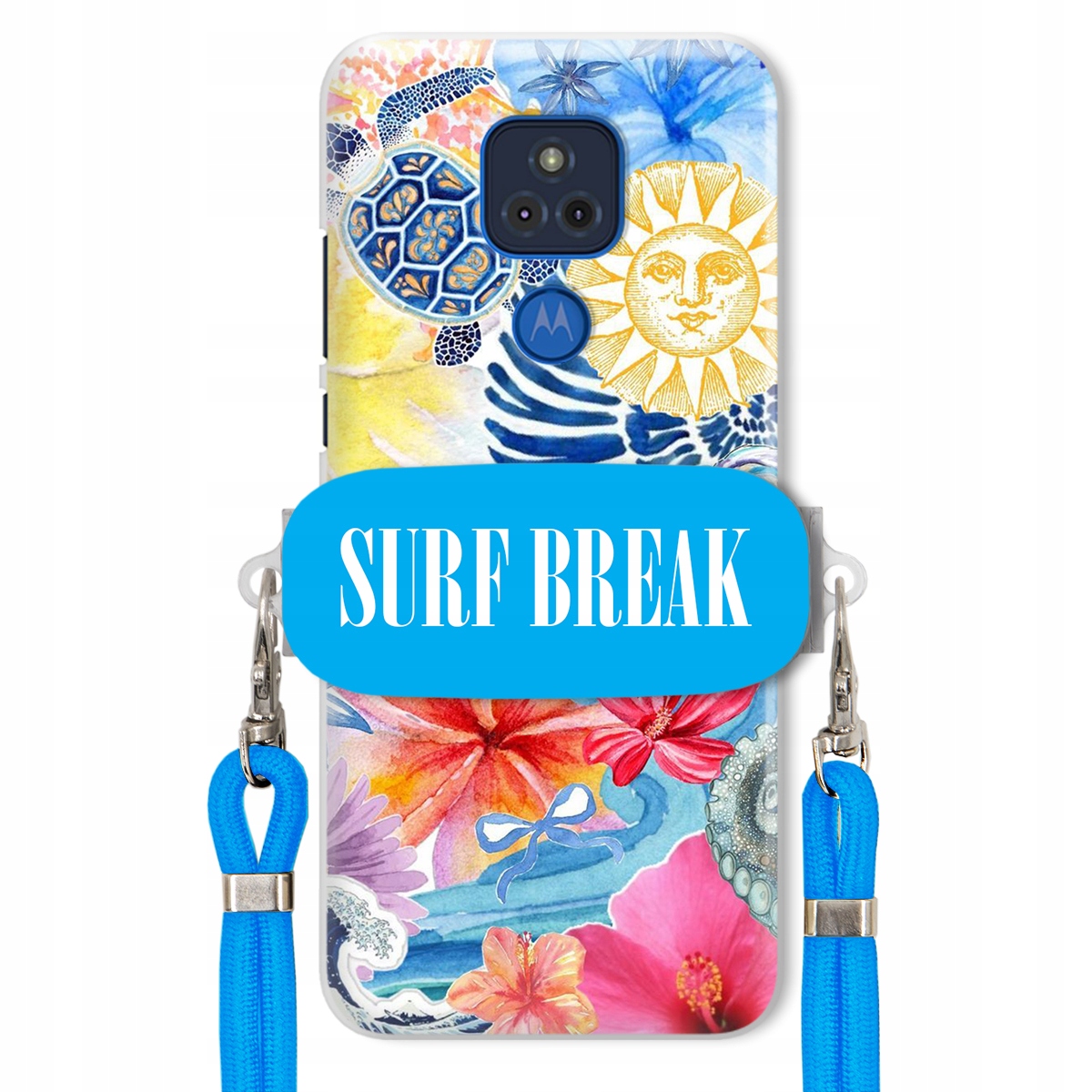 Pouzdro pro Motorola G Play 2021 Modré vodítko držák Surf Break Lata