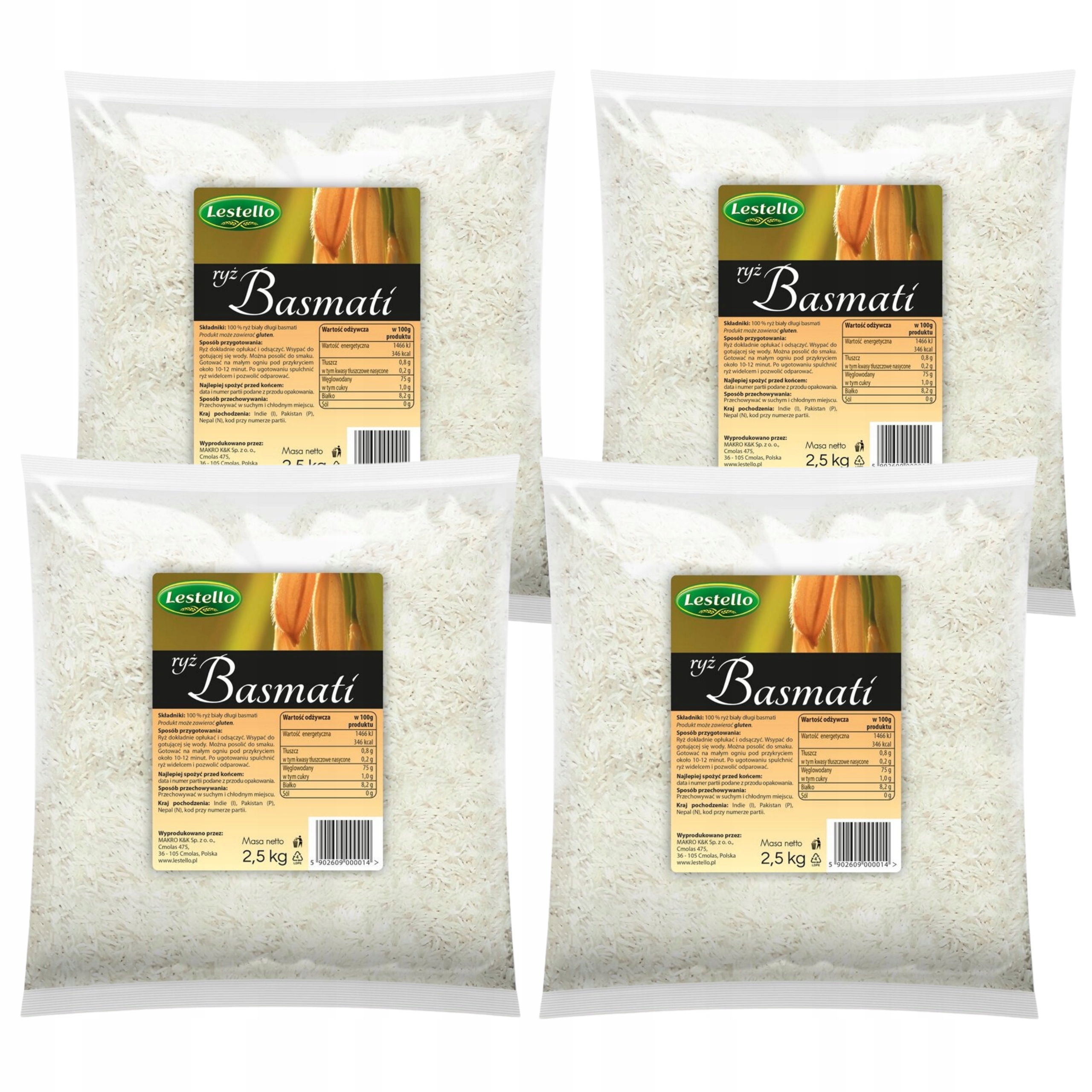 Levně Set Rýže Basmati 4 x 2,5 Kg Lestello