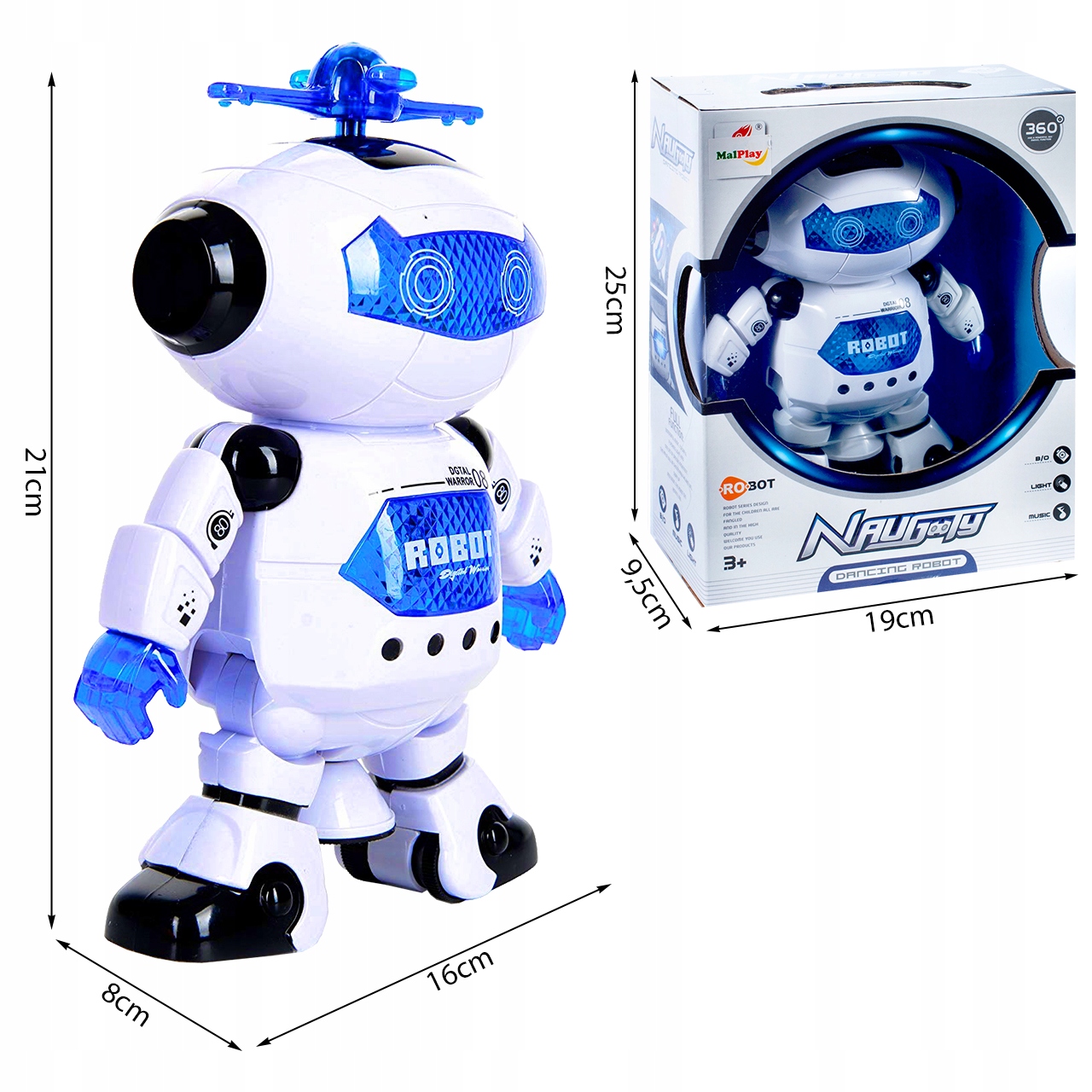 ROBOT INTERAKTYWNY TAŃCZĄCY NA BATERIĘ DLA DZIECI KOSMITA OBRÓT 360 STOPNI Rodzaj do programowania i kodowania