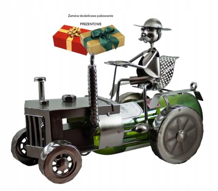 Dekorativní stojan na víno, láhev 0,75 l "Traktor", farmář W168