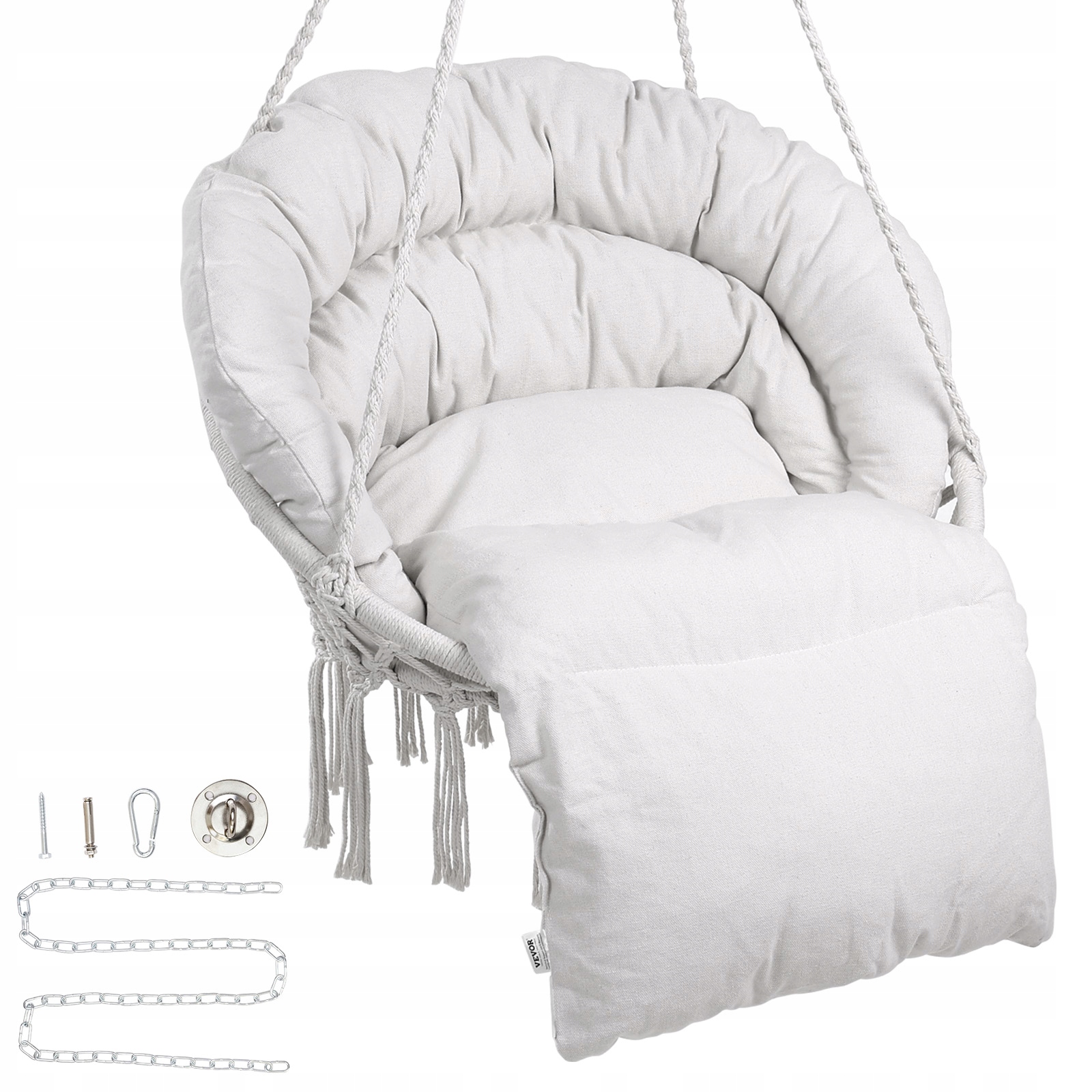 Závesné Kreslo Vevor Makramové S Vankúšom, Nosnosť 150 Kg, Kompletný Set