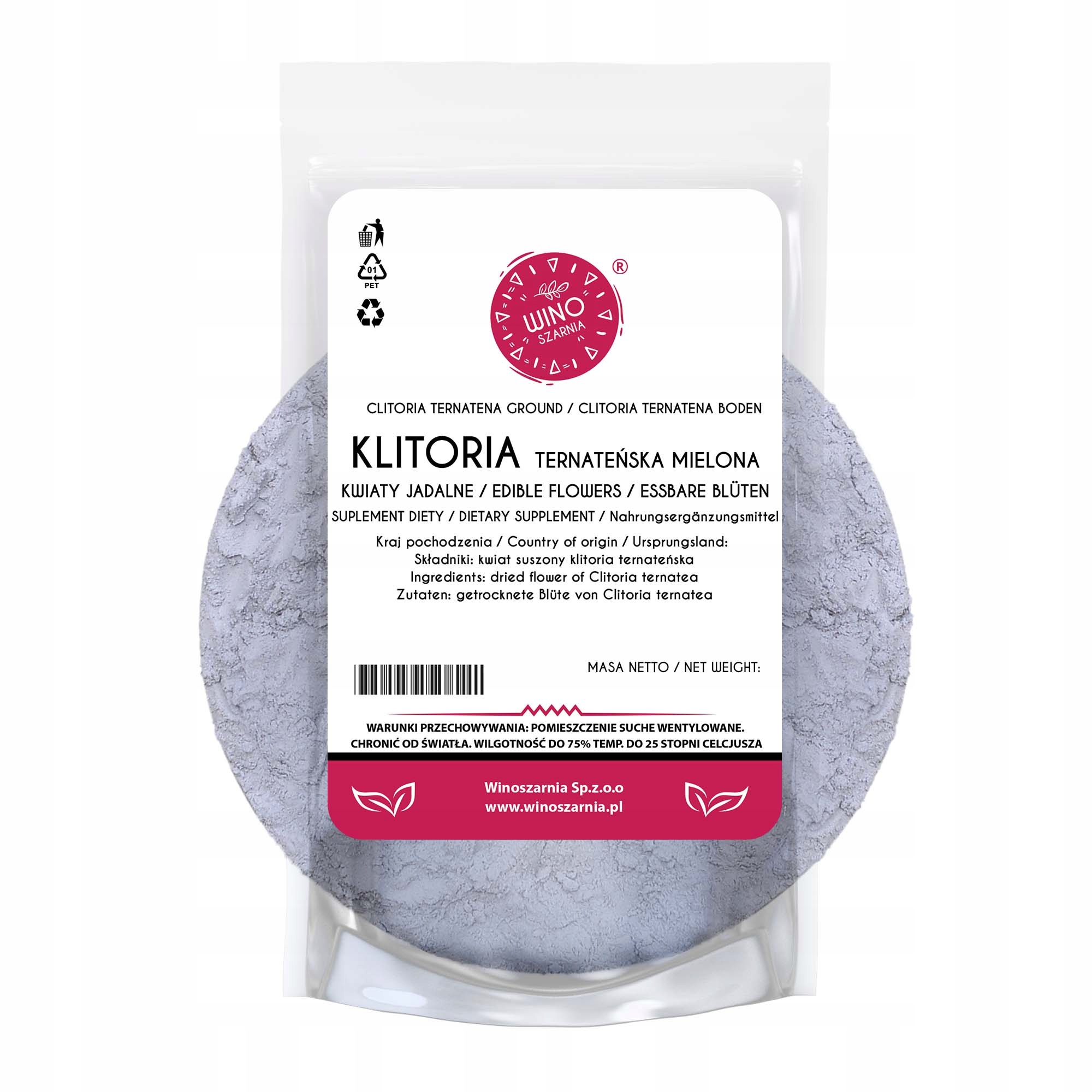 Květ Ternatská klinika Mletá modrá Matcha Butterfly Pea Čaj 500 g
