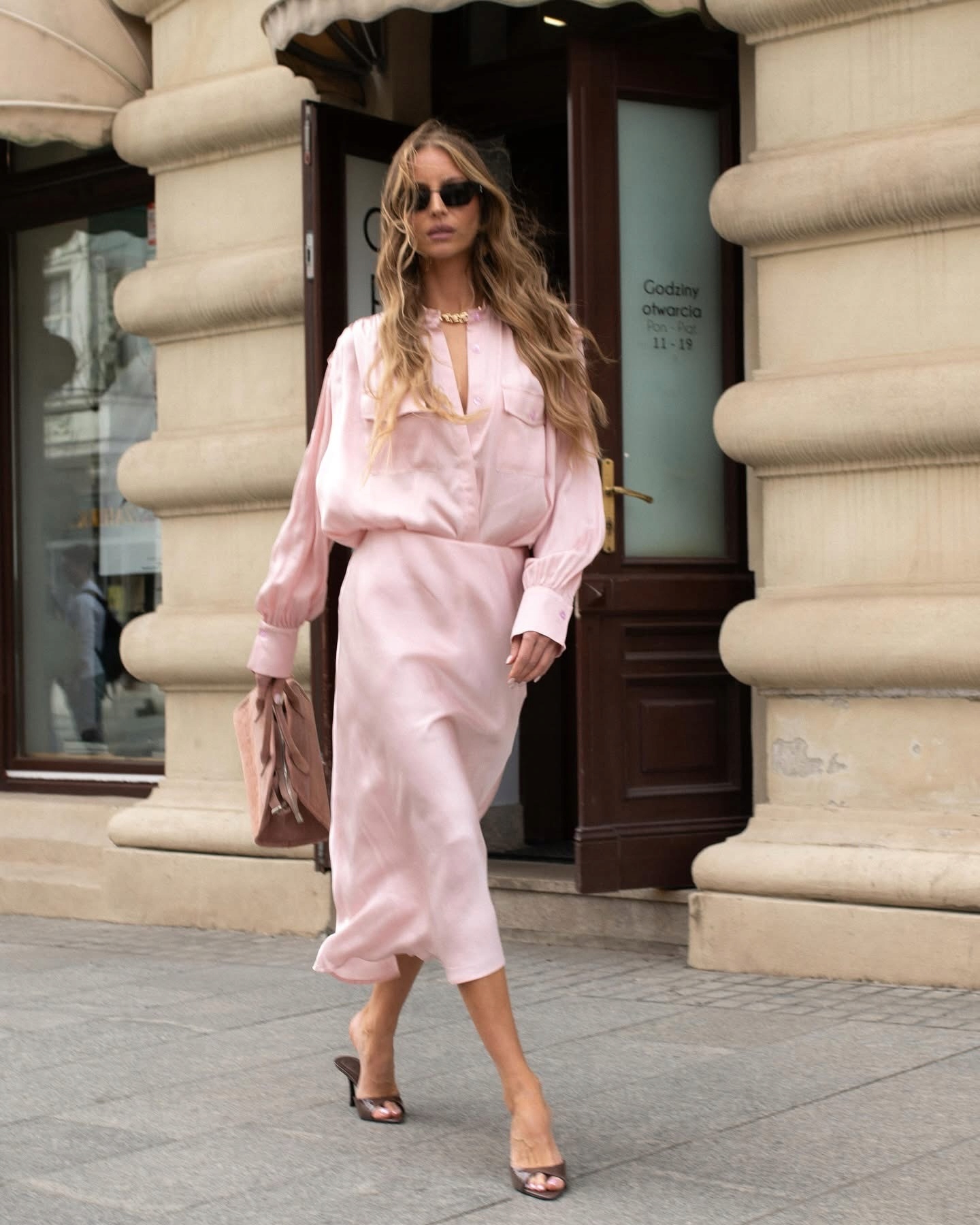 Růžová košile Elegantní saténová Lemonada velikost Univerzální