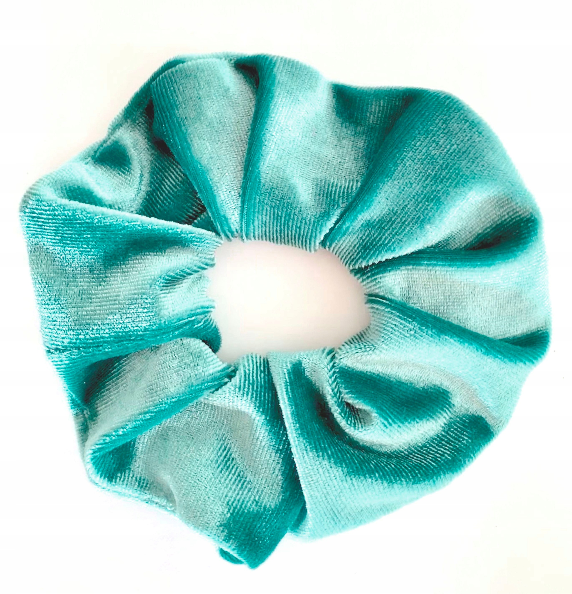 

Gumka do włosów frotka aksamitka welur turkusowa