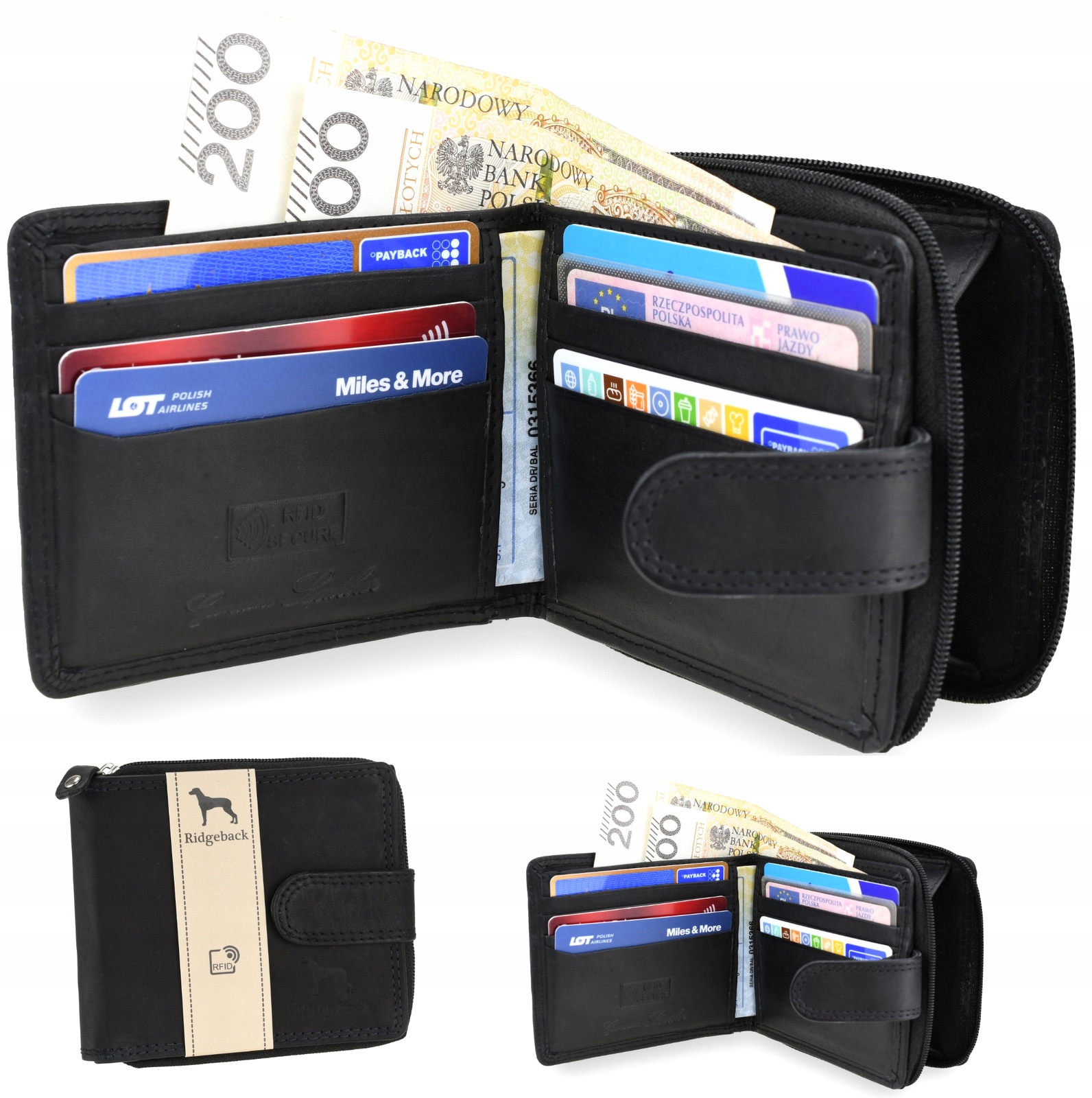

Portfel Męski Skórzany Antykradzieżowy Rfid NC43