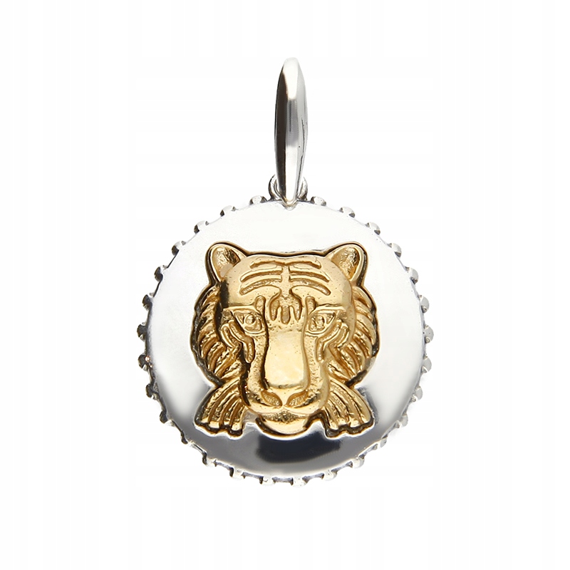 Přívěsek Stříbro ryzost 925 Pánský přívěsek se zlatou hlavou lva Síla a odvaha
