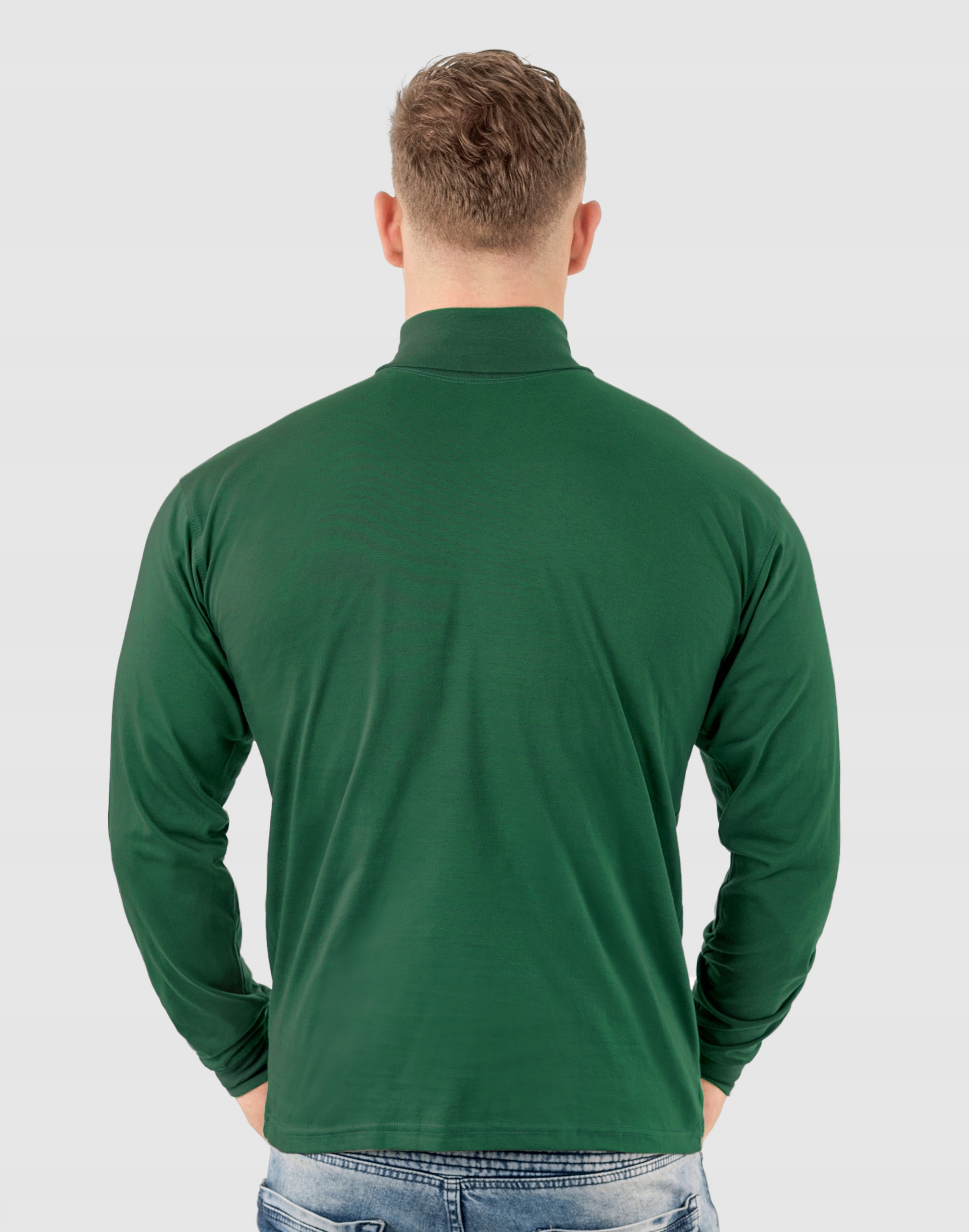 Elegancki Sweter Golf Męski Golfy WXM 4XL zielony Rozmiar 4XL