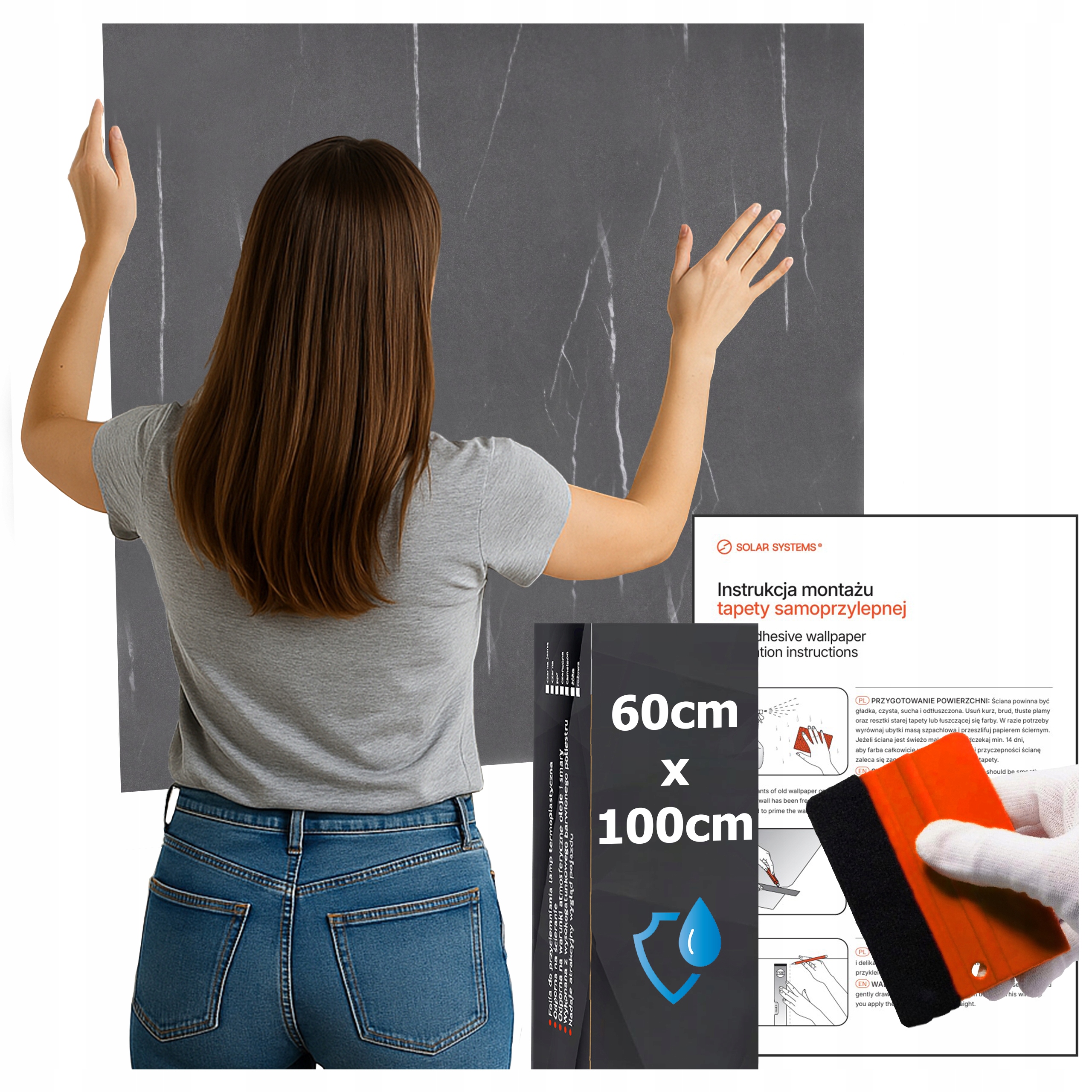 Tapeta Samolepicí Vodotěsná do kuchyně na zeď Nábytek Šedý mramor