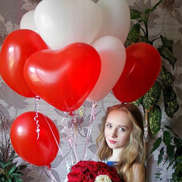 BALONY GUMOWE BIAŁE SERCA 20 SZT WALENTYNKI ŚLUB Marka bez marki