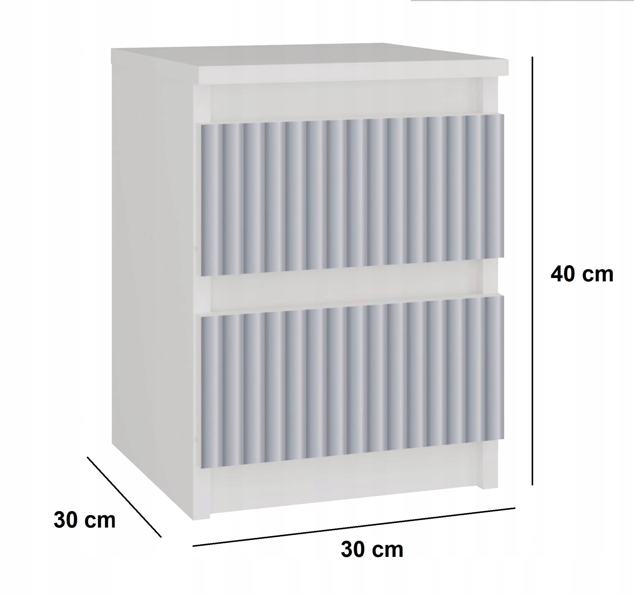 SZAFKA NOCNA 2 SZUFLADY STOLIK NOCNY PÓŁKI KOMODA DO SYPIALNI Szerokość mebla 30 cm