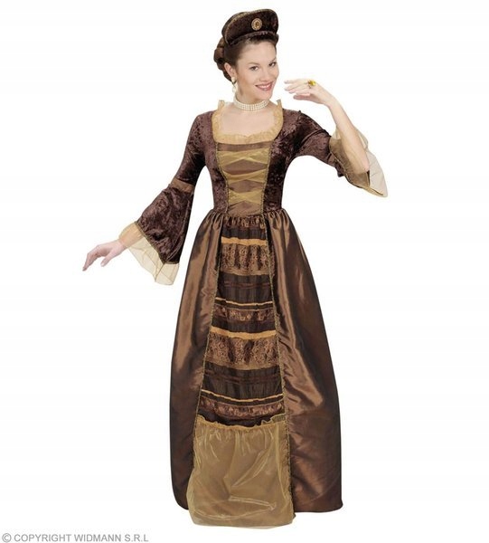 Kostým Hraběnka Hnědo-zlatá Barokní XL