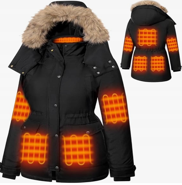 Damska podgrzewana kurtka z power bankiem 12 V o poj. 18400 mAh Rozmiar M