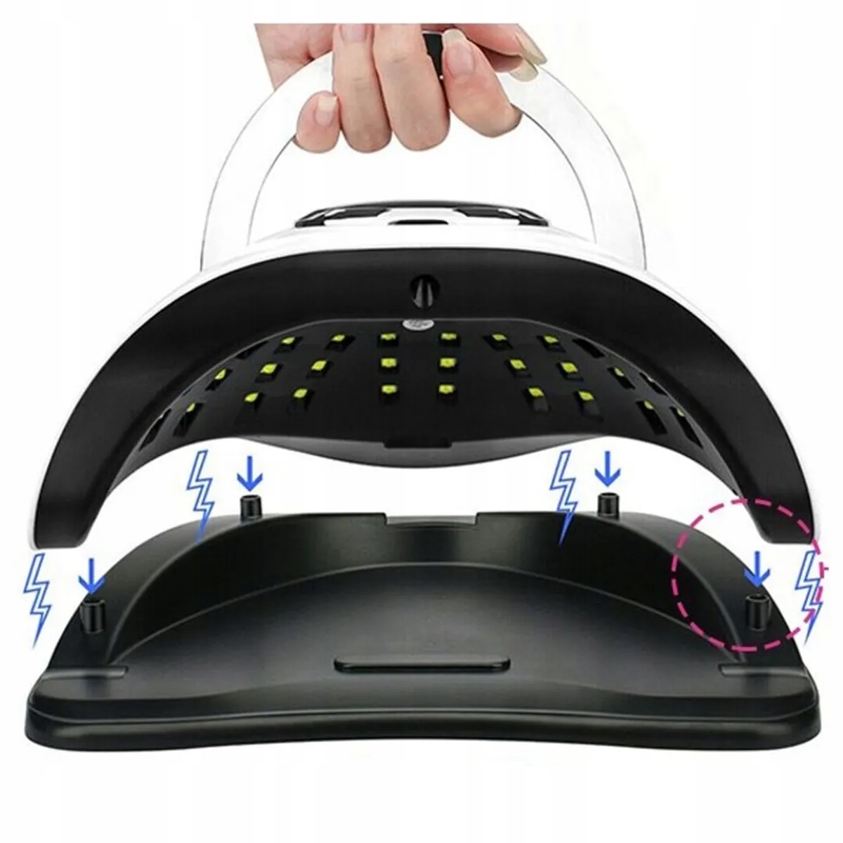 Mocna Lampa Do Paznokci Hybryd Żeli UV LED Sun x10 Max LCD Z Rączką 280W Model Sun x10 Max