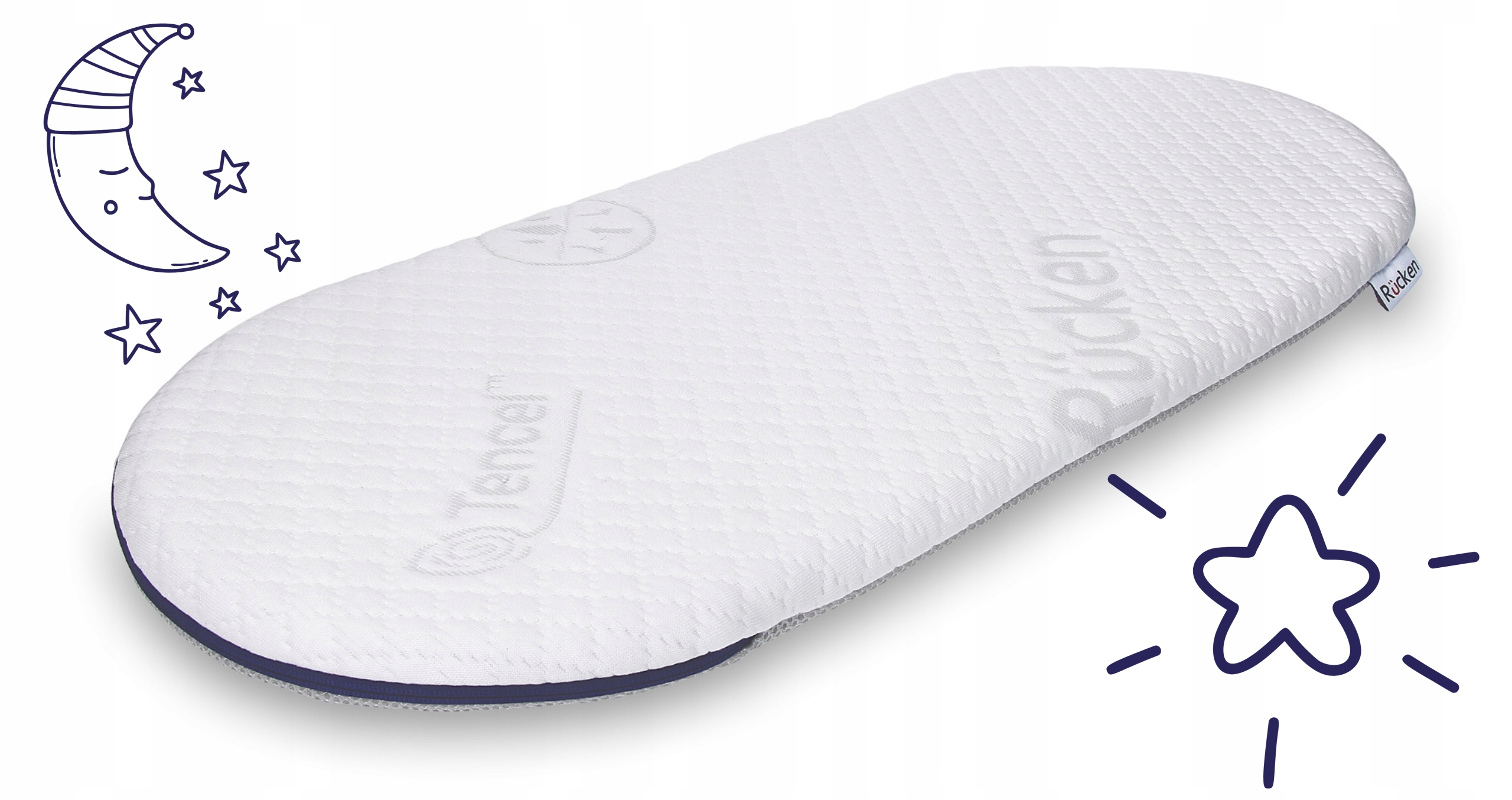 Materac PREMIUM do wózka gondoli Junama Diamond Mirror 71x33 ODDYCHAJĄCY Marka RUCKEN