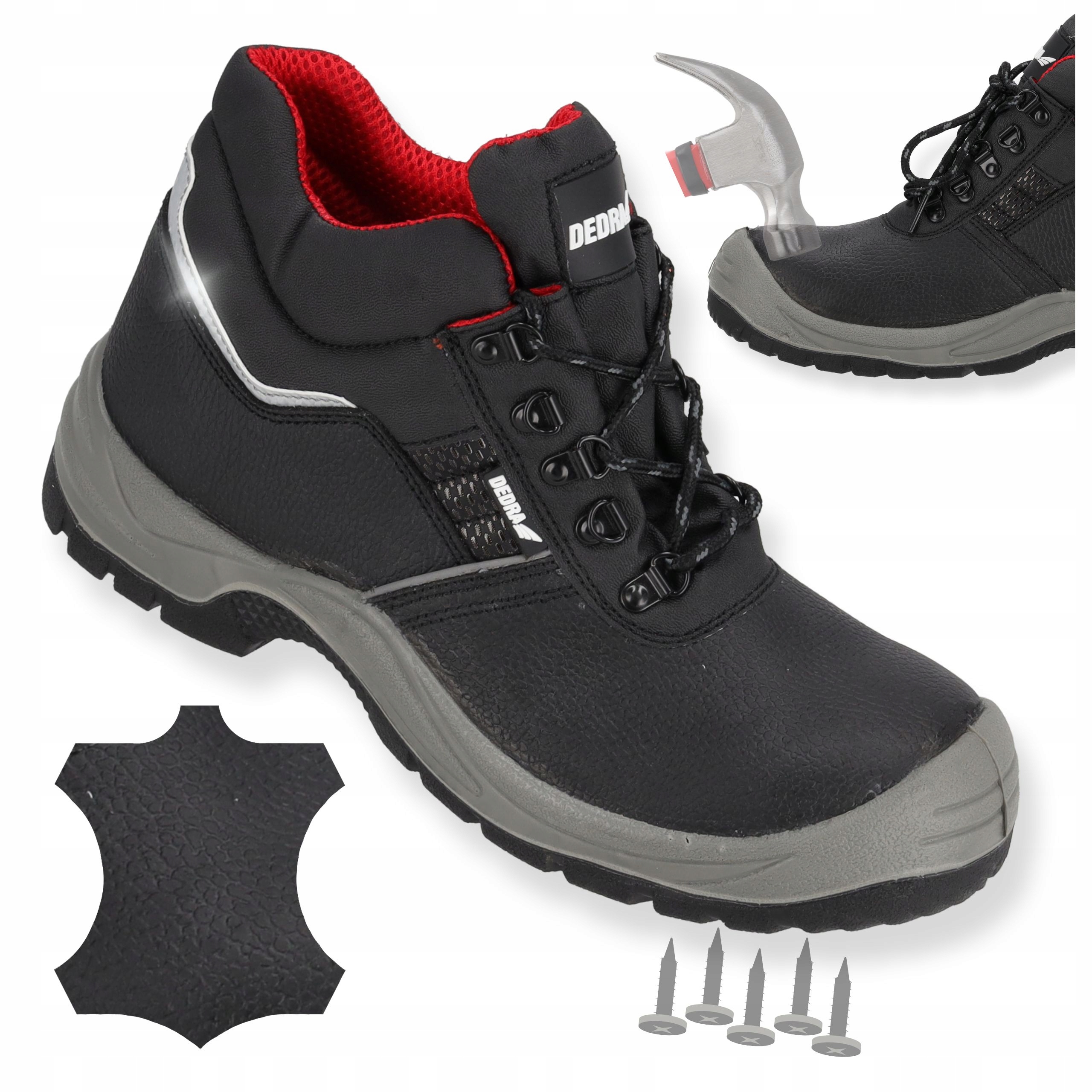 Buty robocze Bhp Dedra r. 40 kat. S3 wodoodporne trzewiki skórzane podnosek