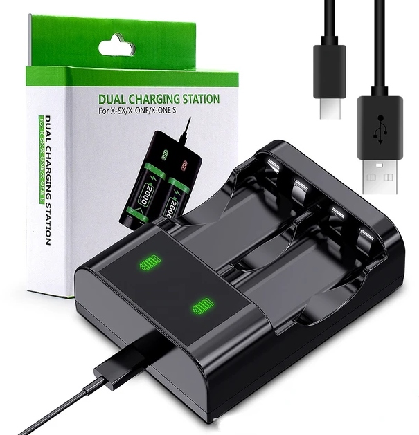 2x Akumulátor Výkonná Baterie Nabíječka 2600 mAh pro Pad Xbox Series Sx