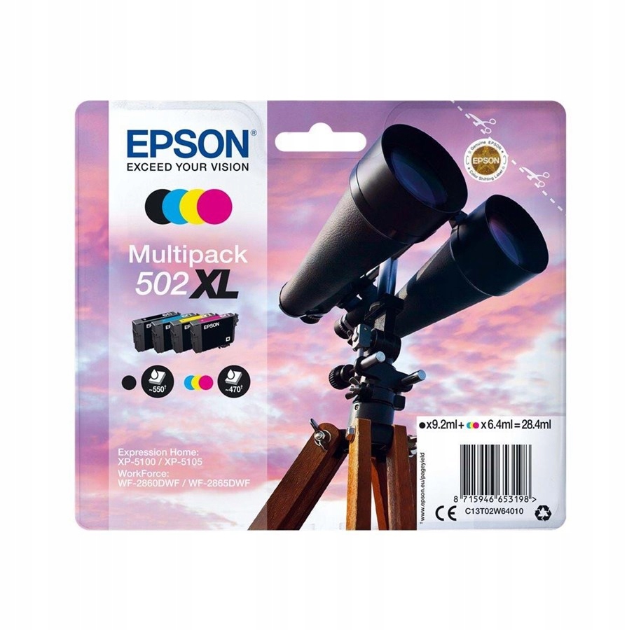 Atrament Epson 502XL viacfarebný 28,4 ml