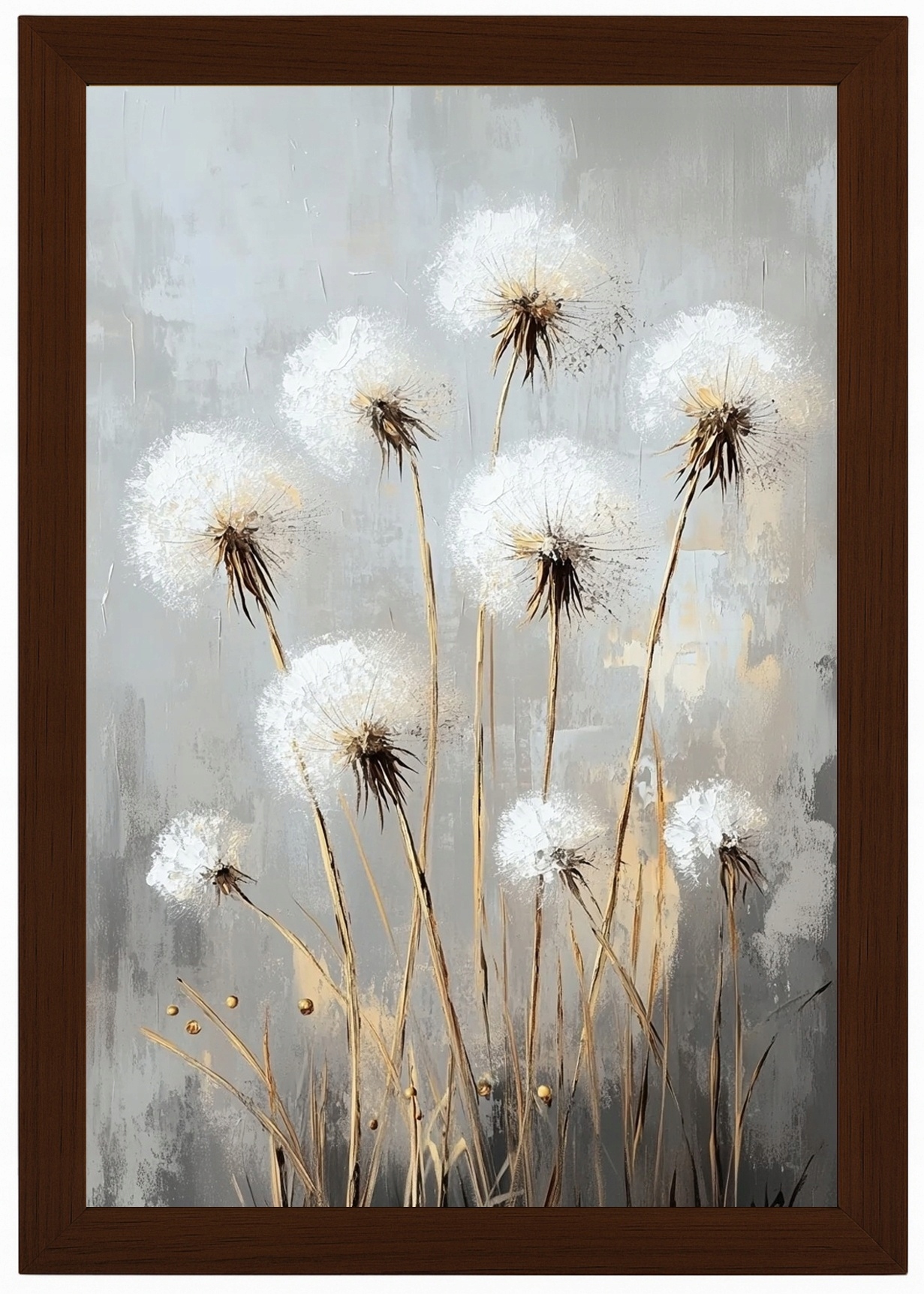 Plakát Rámeček Grafika Příroda Zahrada Květiny Pampeliška Boho 40x60
