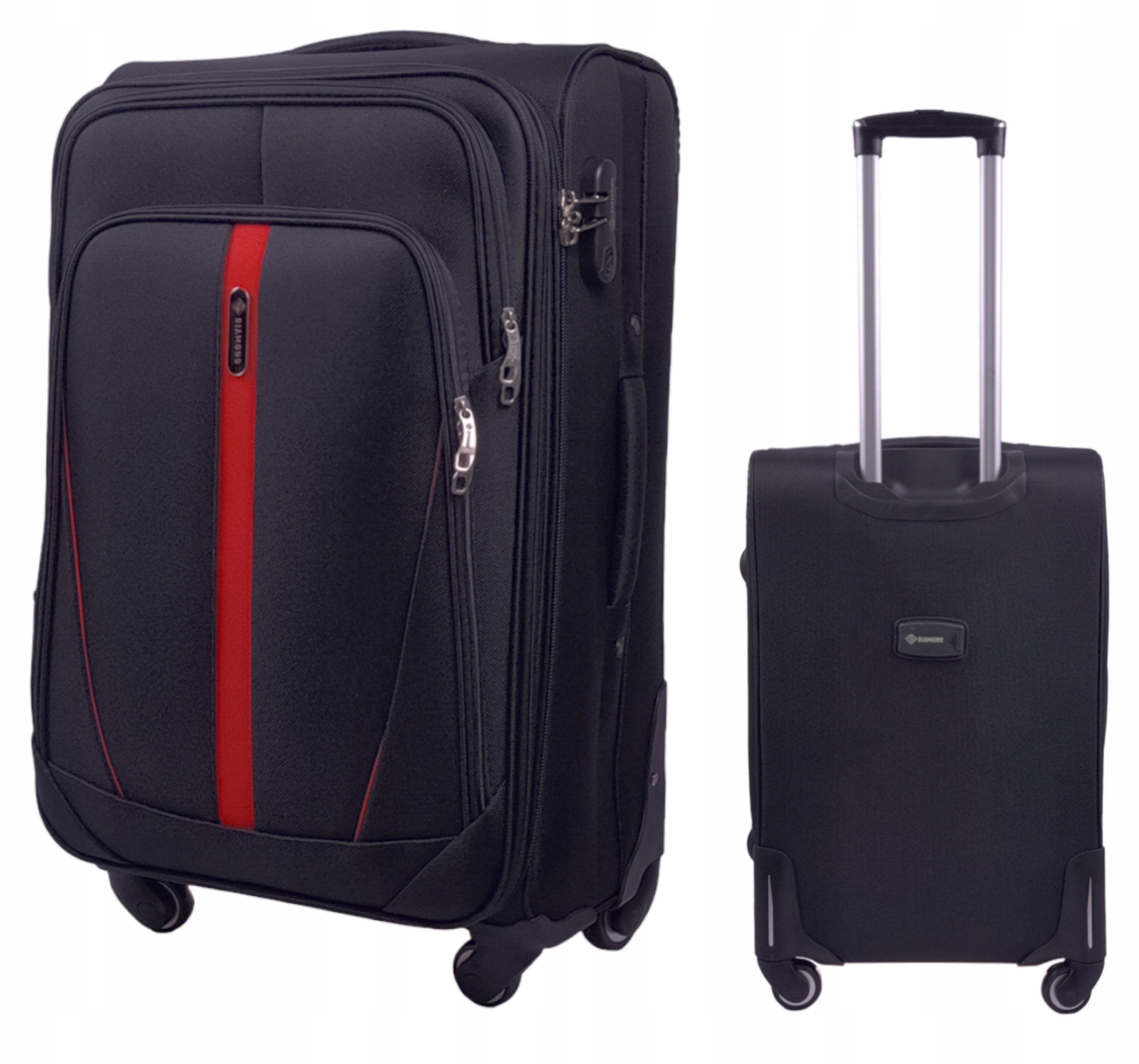 WALIZKA ŚREDNIA "M" DIAMOND Miękka Ruby 24" (C330) Codura