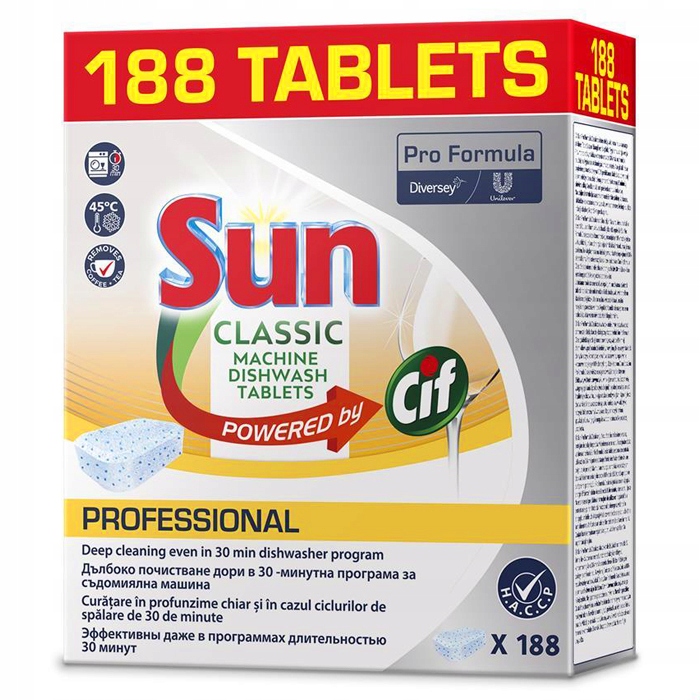 

Tabletki do zmywarki Sun Classic 188 szt szt. max
