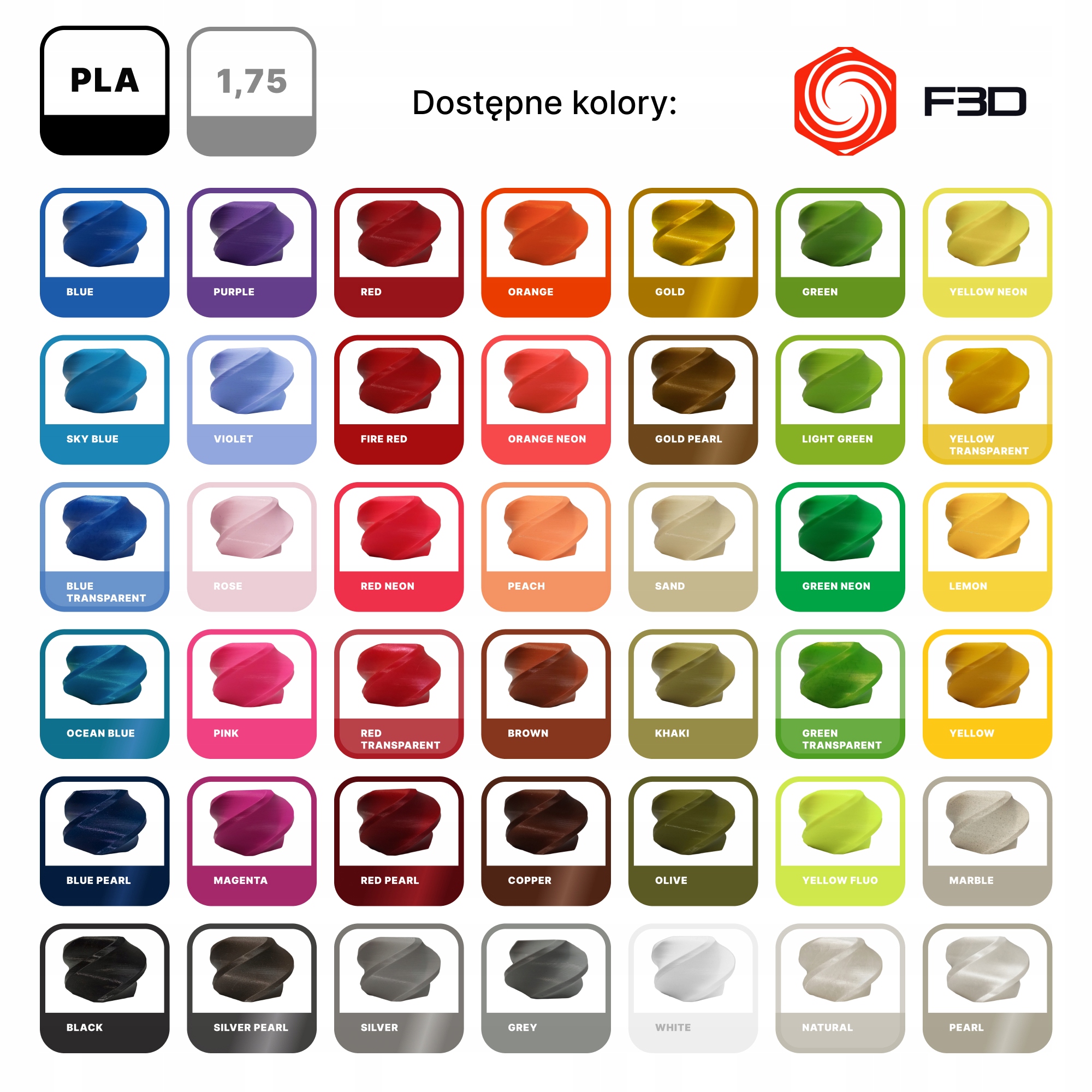 FILAMENT PLA CZERWONY TRANSPARENTNY 1,75mm 0,2kg F3D EAN (GTIN) 5902311382811